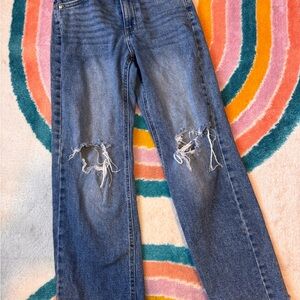 Art Class Blue Distressed Straight Leg Jeans